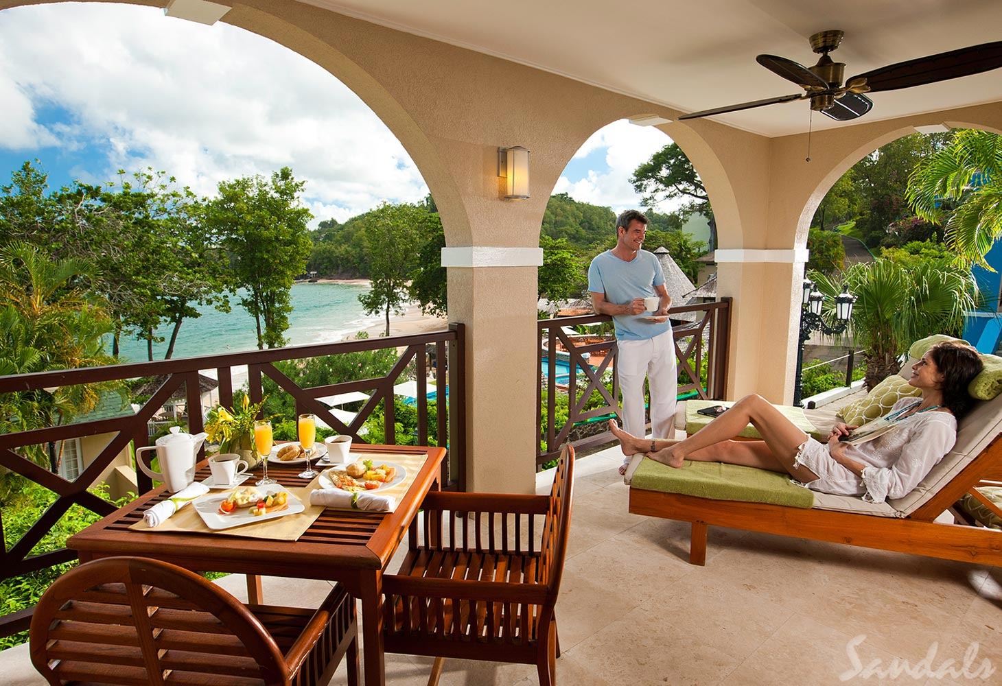 Sandals Regency La Toc. Sandals Regency La Toc. The Sandals Regency La Toc resort is one of the most glamorous adults-only resorts in the Caribbean. This magnificent resort sits on 220 acres of property with its own half-mile, crescent-shaped beach. You will find rolling fairways along with lush hillsides and coral bluffs here, along with an executive-style golf course (explore the best golf courses in the Caribbean if you're a golfer). All rooms offer stunning views, and you can choose to stay at 1 and play at 3 with the included exchange program. .