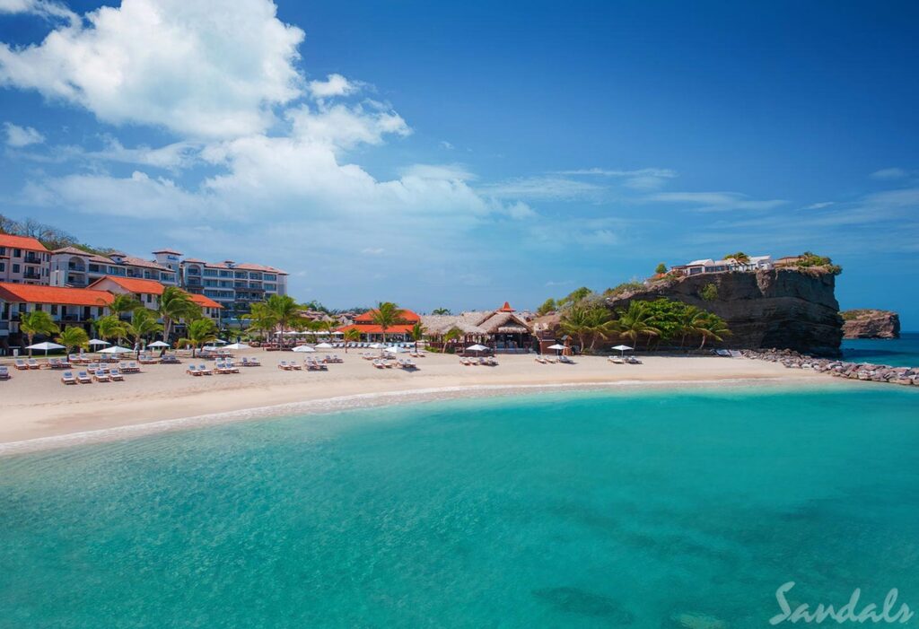 Sandals Grenada. Sandals Grenada. Sandals Grenada is a true exotic resort nestled in an island paradise. Located in the heart of beautiful Pink Gin Beach, you will find an unexpected luxury-included experience at Sandals Grenada. .