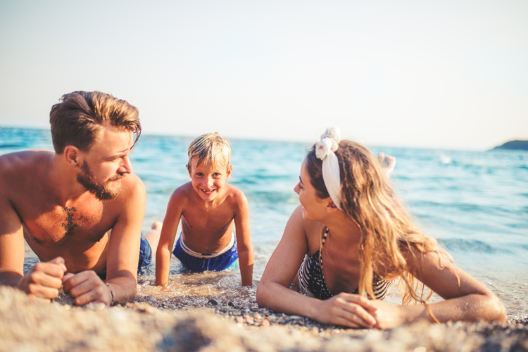 Family at the beach