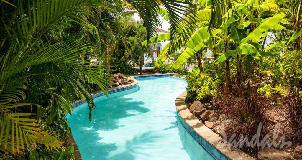 Best Sandals Resort In St. Lucia. Comparing All 3 Sandals St. Lucia Resorts. Is an all-in-one Caribbean vacation your idea of a tropical escape? Want a destination with a less touristy crowd? Come and visit the beautiful island of St. Lucia. It boasts 240 square miles of stunning beaches and rich forests — the perfect setting for water- and land-based adventures. When you book a room at the best Sandals resort in St. Lucia, you can guarantee a remarkable stay on the island. .