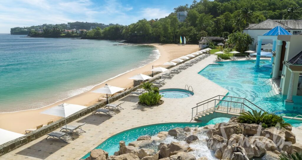 Best Sandals Resort In St. Lucia. Comparing All 3 Sandals St. Lucia Resorts. Is an all-in-one Caribbean vacation your idea of a tropical escape? Want a destination with a less touristy crowd? Come and visit the beautiful island of St. Lucia. It boasts 240 square miles of stunning beaches and rich forests — the perfect setting for water- and land-based adventures. When you book a room at the best Sandals resort in St. Lucia, you can guarantee a remarkable stay on the island. .